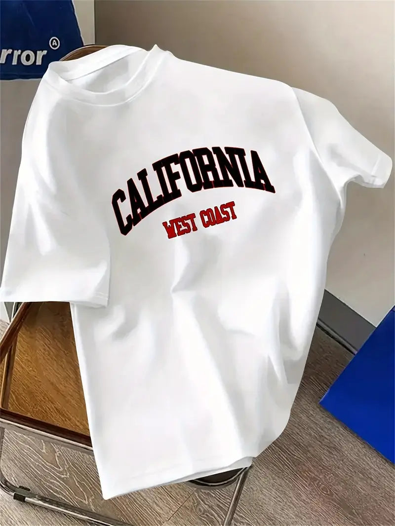 Premium Drop Shoulder T-shirt - California - White