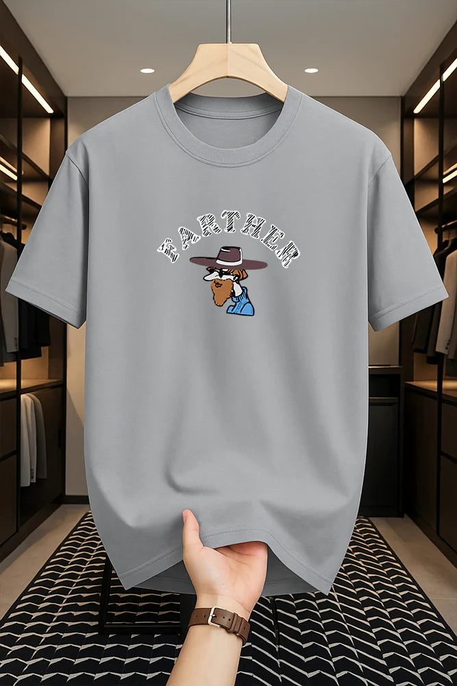 Premium Drop Shoulder T-shirt - Father - Silver