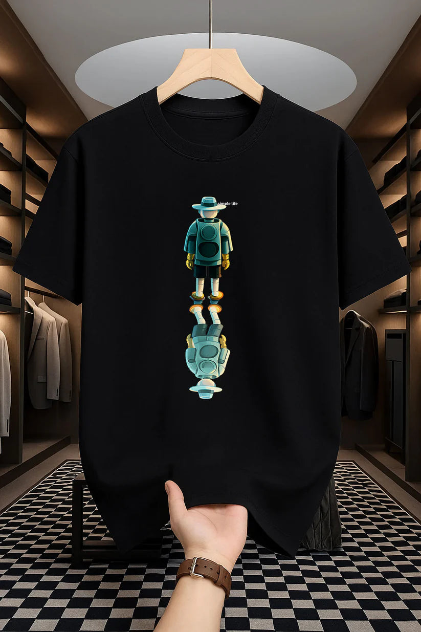 Premium Drop Shoulder T-shirt - Simple Life - Black