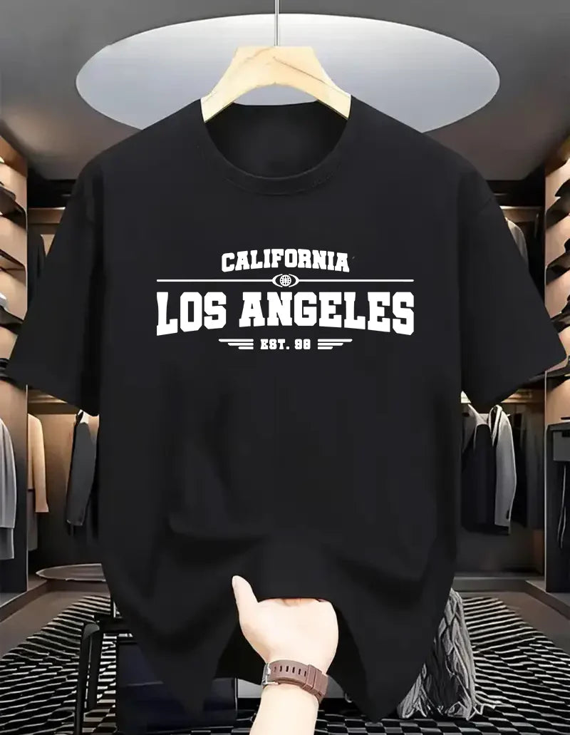 Premium Drop Shoulder T-shirt - Los Angeles - Black