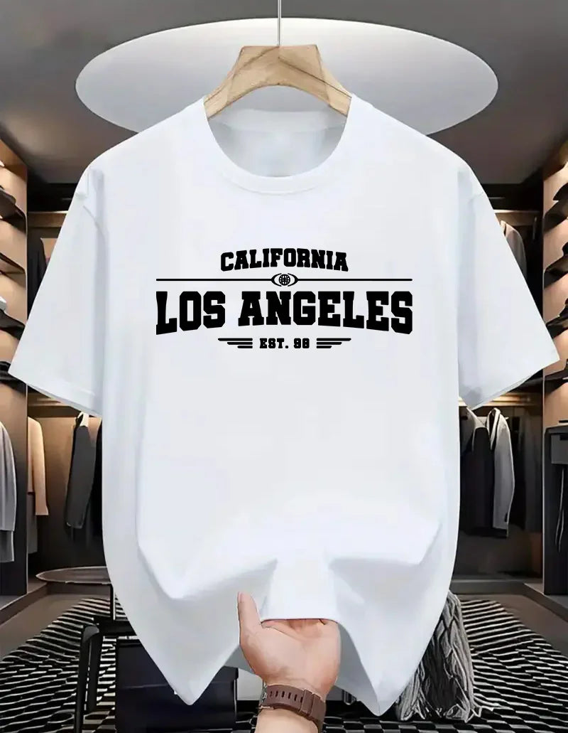 Premium Drop Shoulder T-shirt - Los Angeles - White