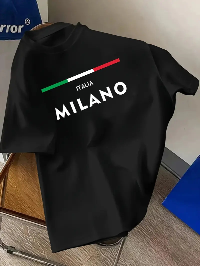Premium Drop Shoulder T-shirt - Milano Stripe - Black