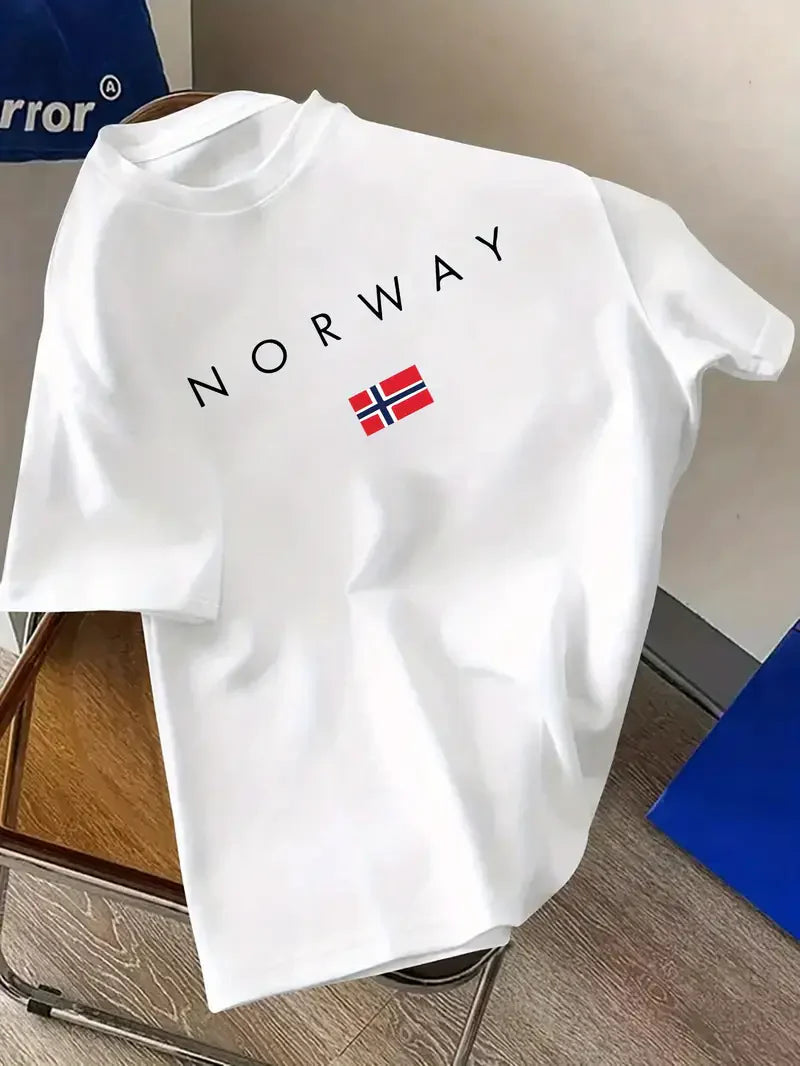 Premium Drop Shoulder T-shirt - Norway - White