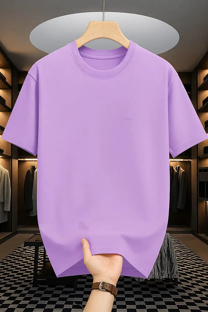 Premium Solid Drop Shoulder T-shirt - Lavender