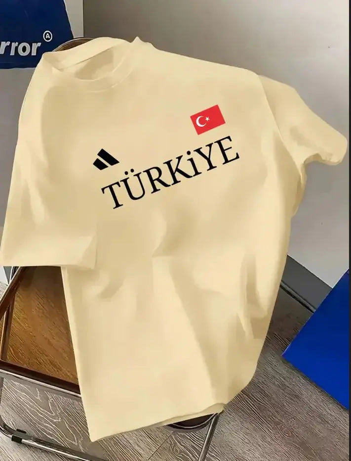 Premium Drop Shoulder T-shirt - Turkiye - Beige
