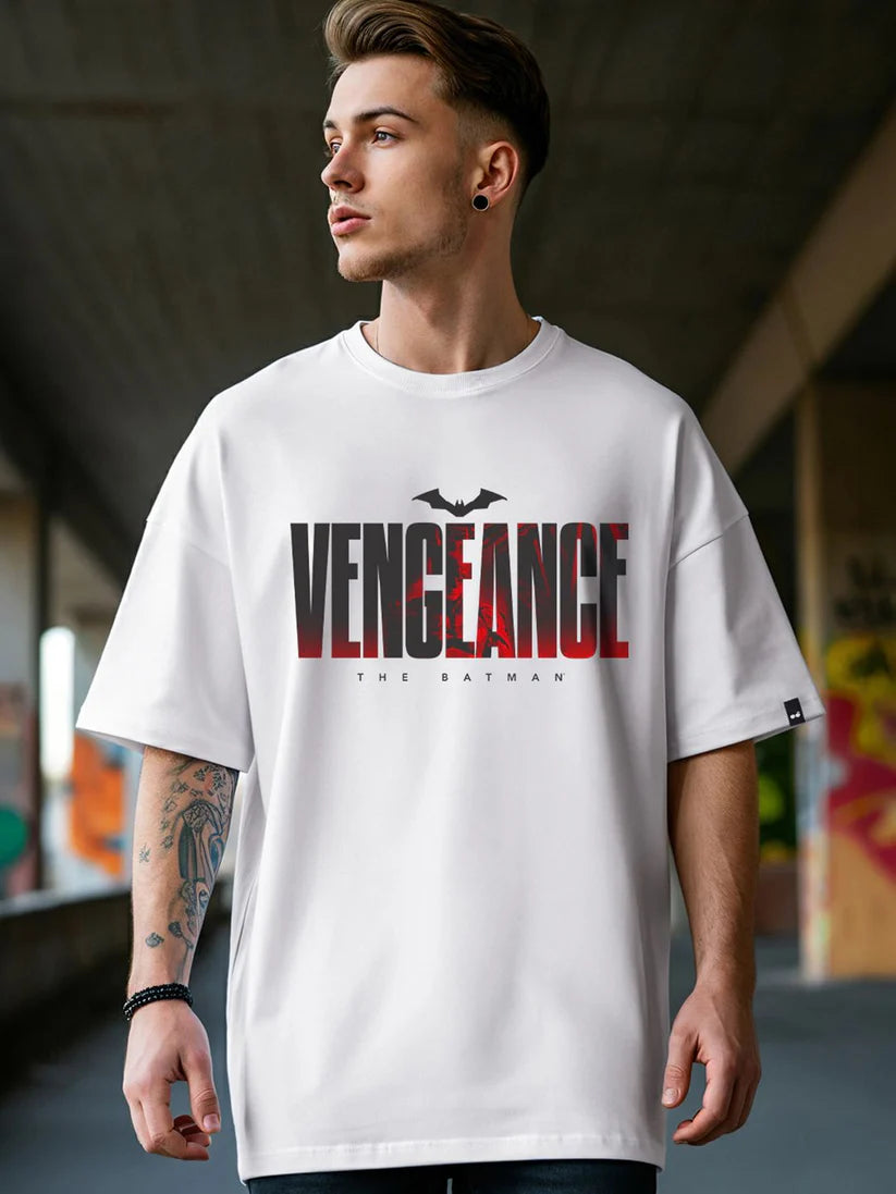 Premium Drop Shoulder T-shirt - Batman - White