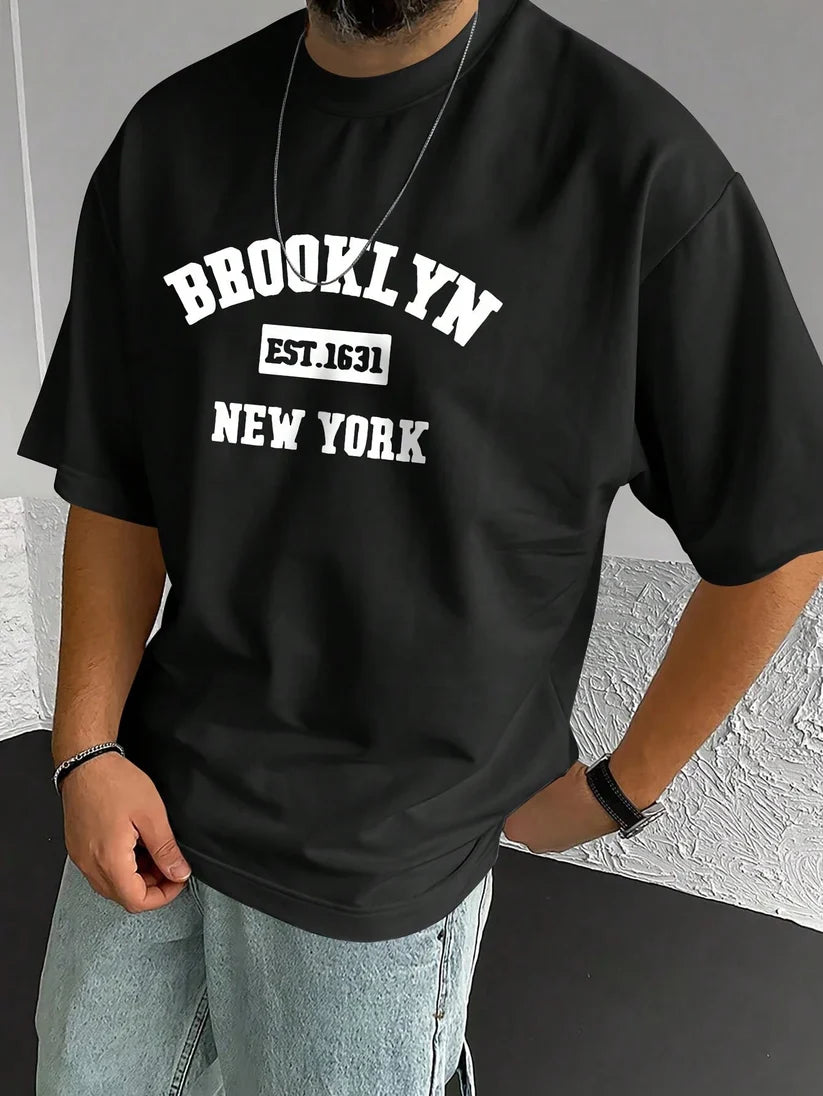 Premium Drop Shoulder T-shirt - Brooklyn - Black