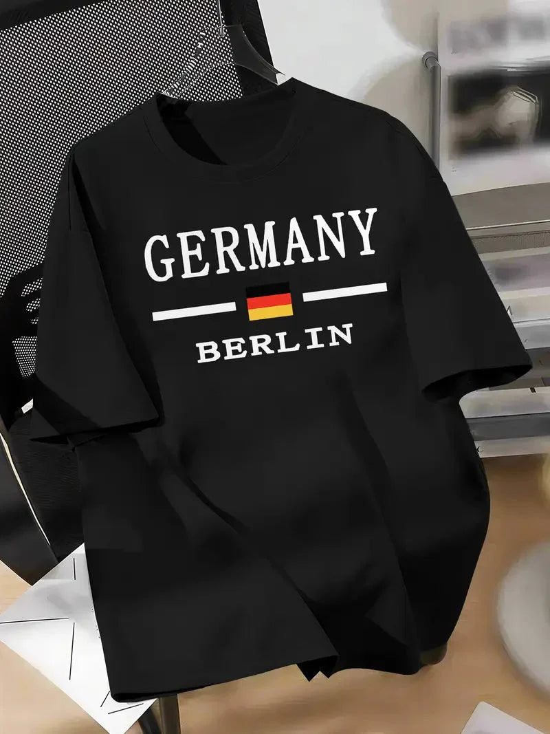 Premium Drop Shoulder T-shirt - Germany Berlin - Black