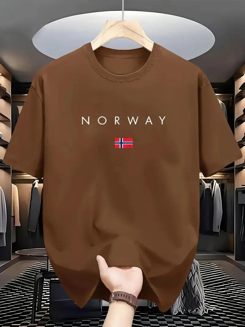 Premium Drop Shoulder T-shirt - Norway - Coffee