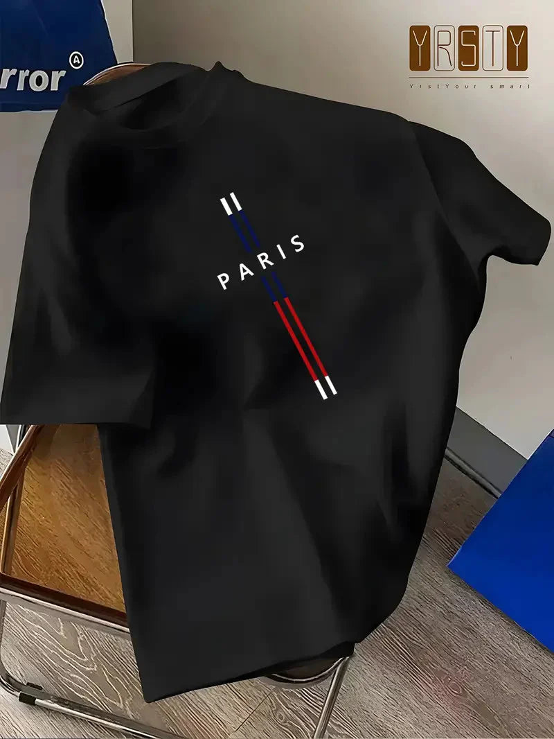 Premium Drop Shoulder T-shirt - Paris - Black