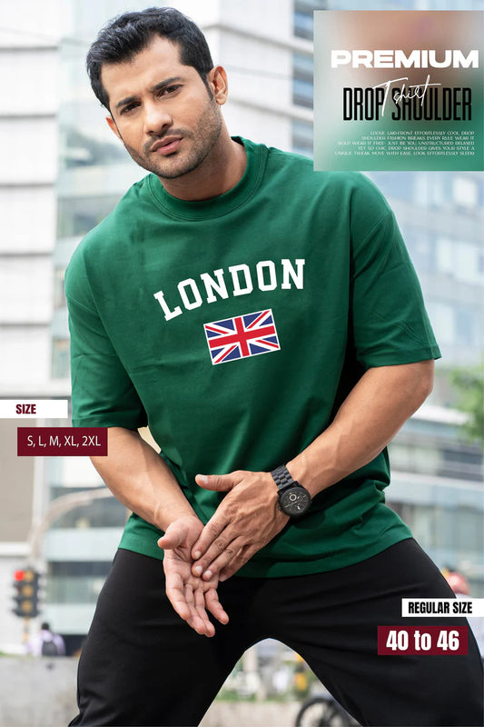 Premium Drop Shoulder T-shirt - London - Green