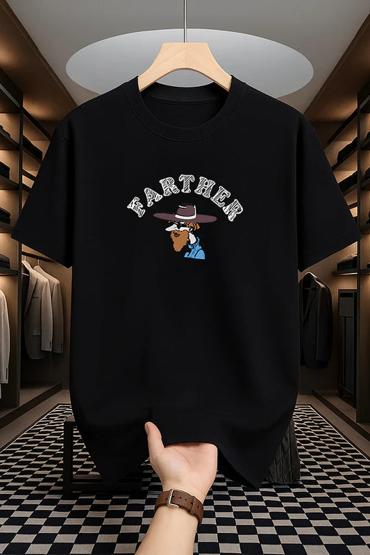 Premium Drop Shoulder T-shirt - Father - Black