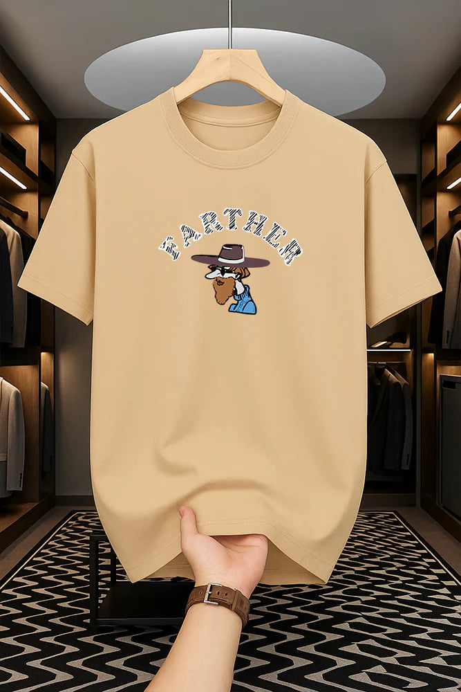 Premium Drop Shoulder T-shirt - Father - Beige