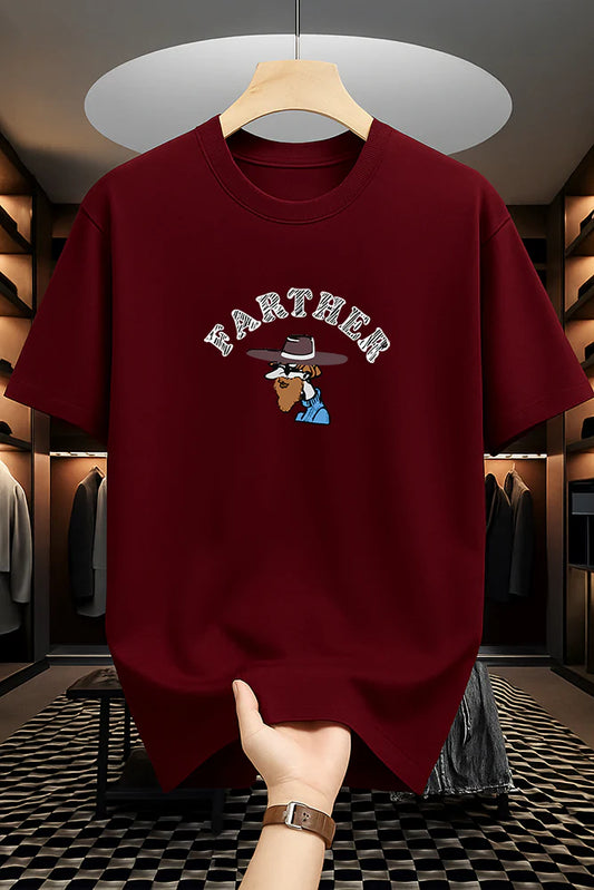 Premium Drop Shoulder T-shirt - Father - Maroon