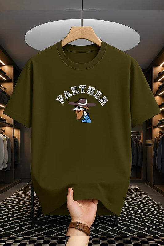 Premium Drop Shoulder T-shirt - Father - Olive