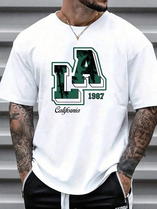 Premium Drop Shoulder T-shirt - LA - White