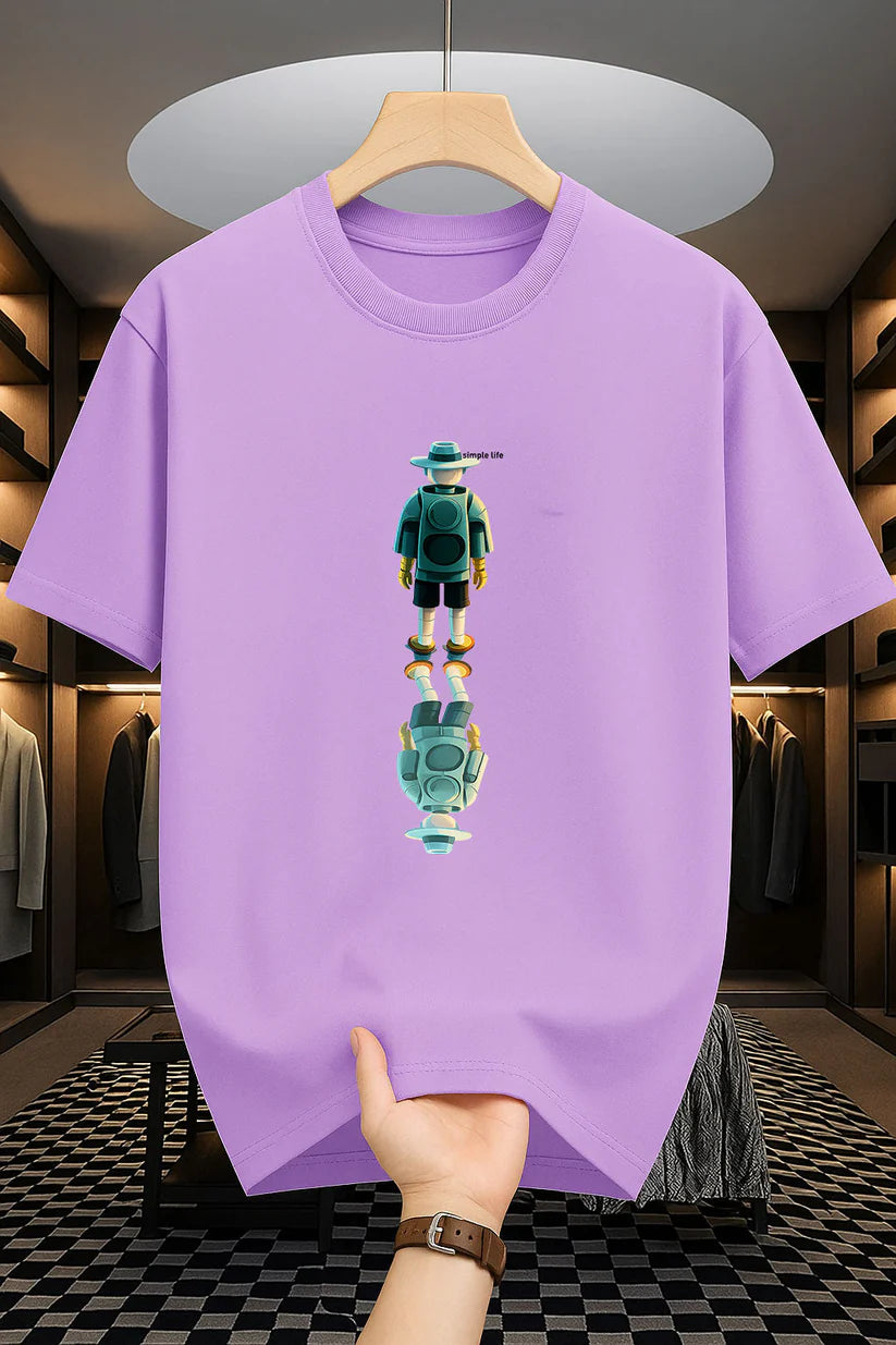 Premium Drop Shoulder T-shirt - Simple Life - Lavender