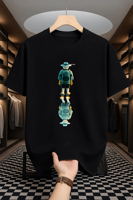 Premium Drop Shoulder T-shirt - Simple Life - Black