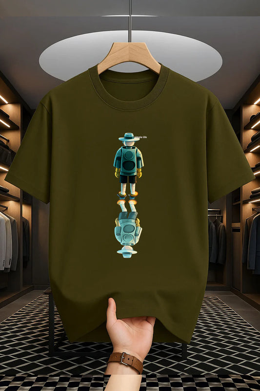Premium Drop Shoulder T-shirt - Simple Life - Olive