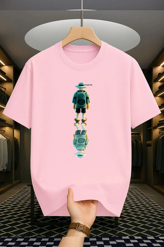 Premium Drop Shoulder T-shirt - Simple Life - Pink