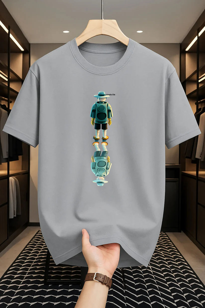Premium Drop Shoulder T-shirt - Simple Life - Silver