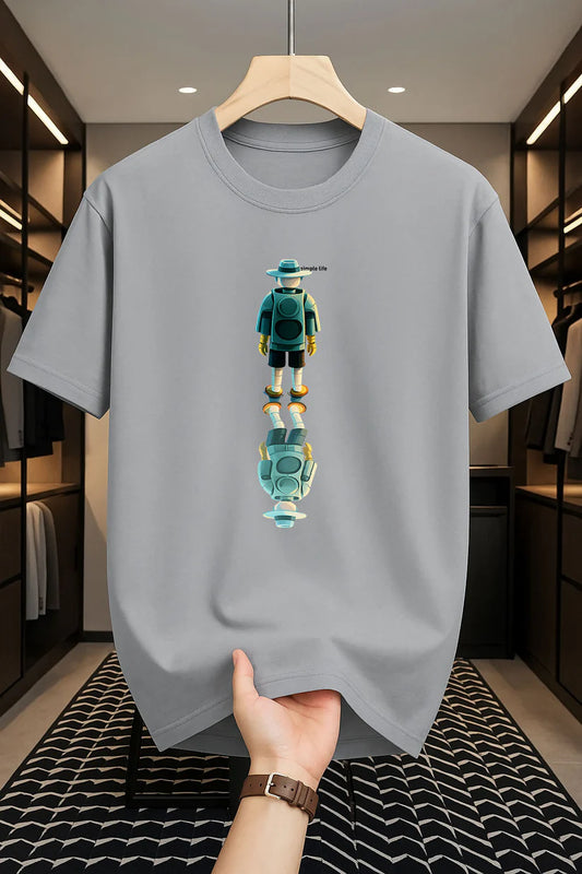 Premium Drop Shoulder T-shirt - Simple Life - Silver