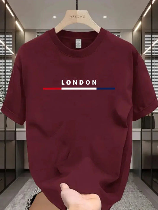 Premium Drop Shoulder T-shirt - London - Maroon
