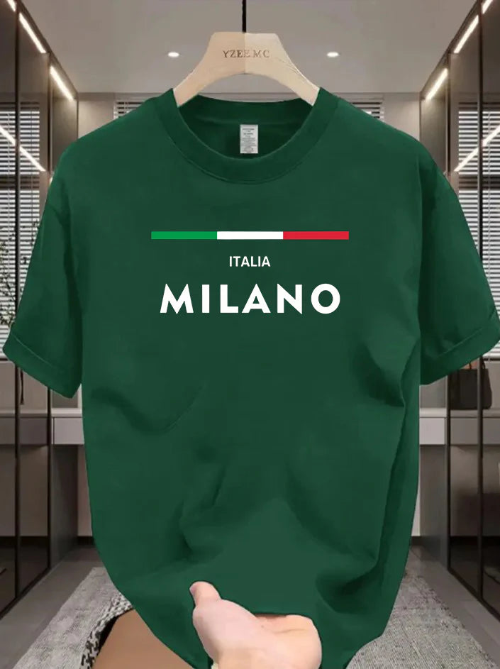 Premium Drop Shoulder T-shirt - Milano Stripe - Green
