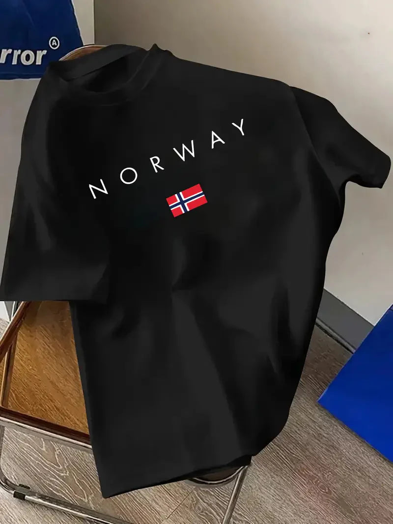 Premium Drop Shoulder T-shirt - Norway - Black