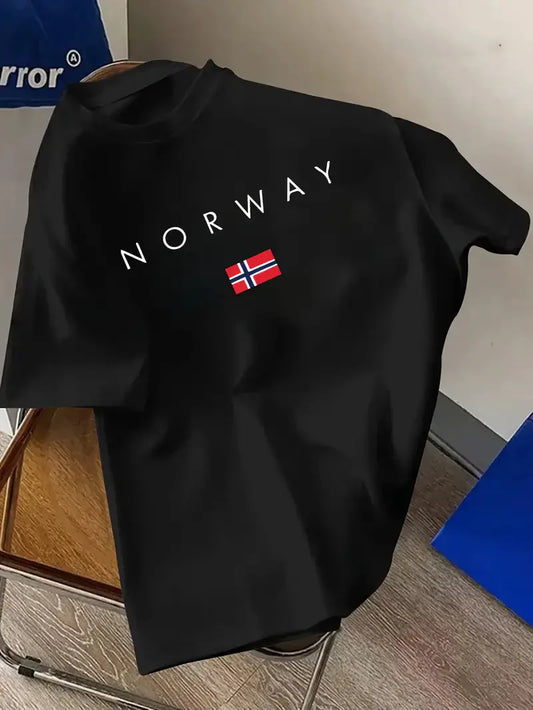 Premium Drop Shoulder T-shirt - Norway - Black