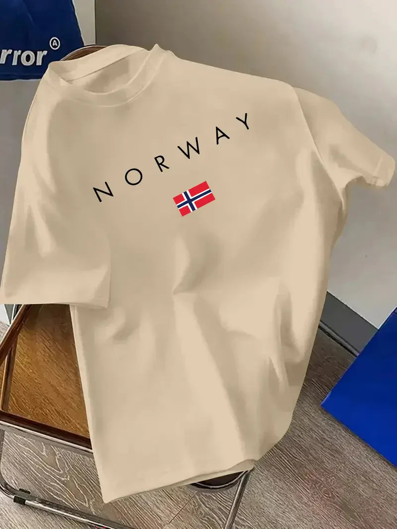 Premium Drop Shoulder T-shirt - Norway - Beige