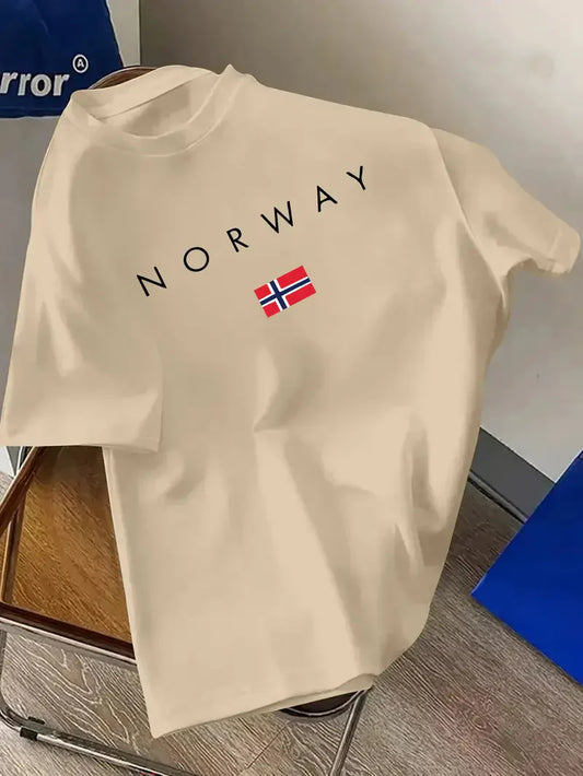 Premium Drop Shoulder T-shirt - Norway - Beige