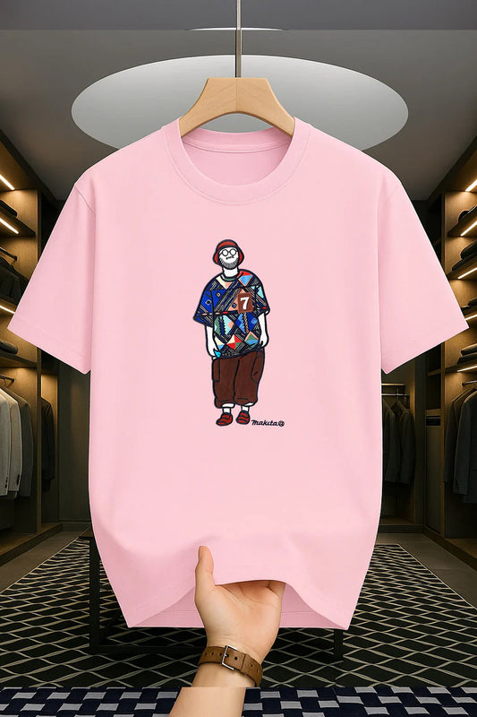 Premium Drop Shoulder T-shirt - Makuta - Pink