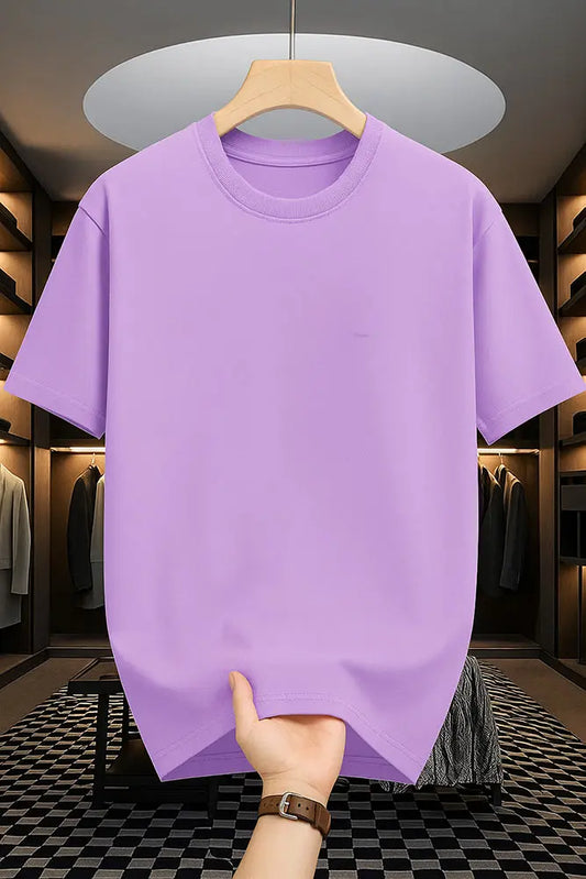 Premium Solid Drop Shoulder T-shirt - Lavender