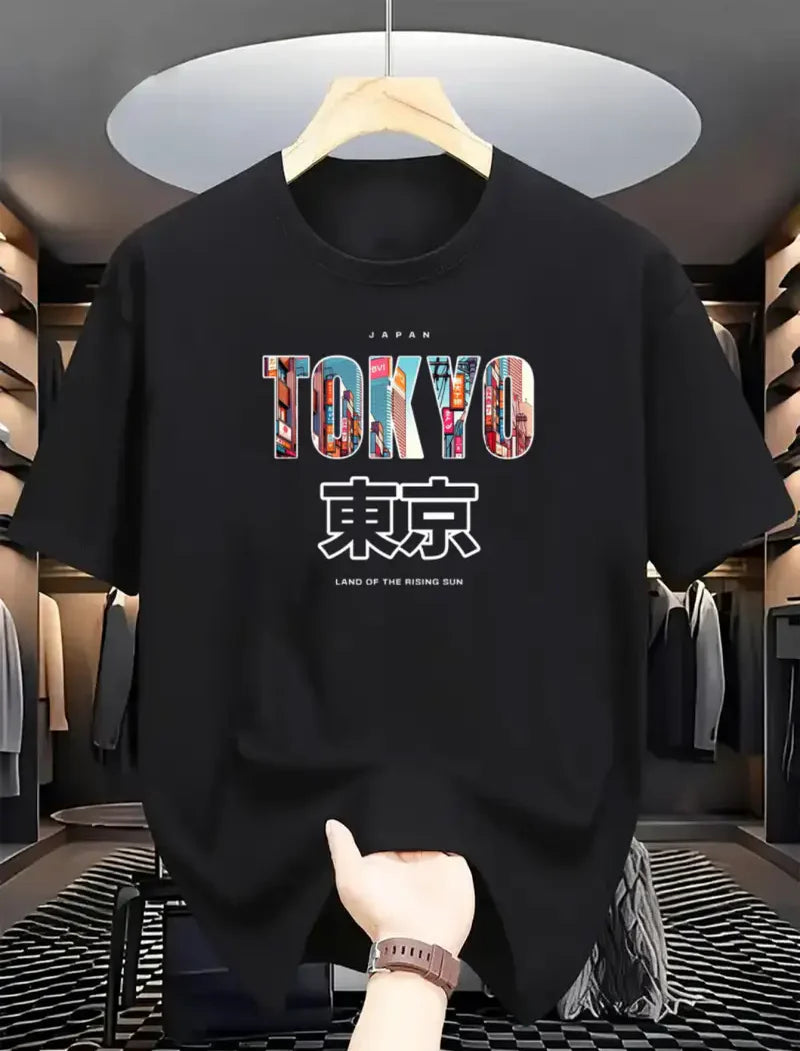 Premium Drop Shoulder T-shirt - Tokyo - Black