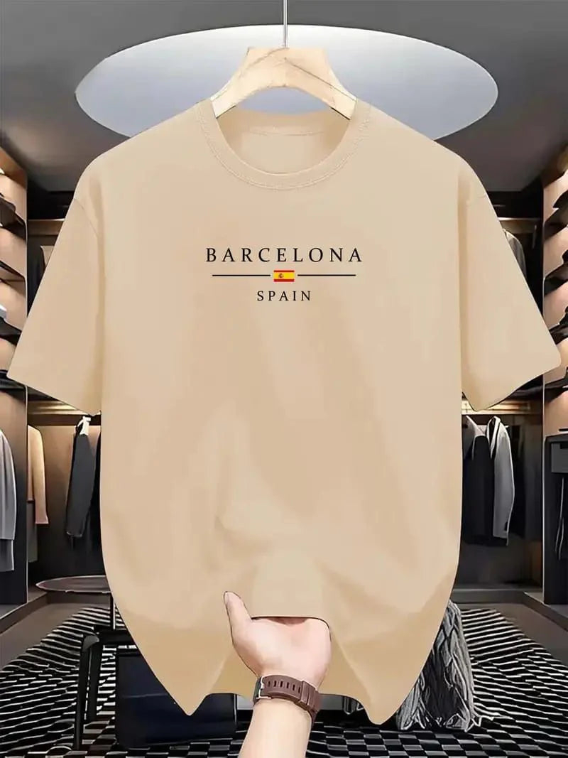 Premium Drop Shoulder T-shirt - Barcelona - Beige