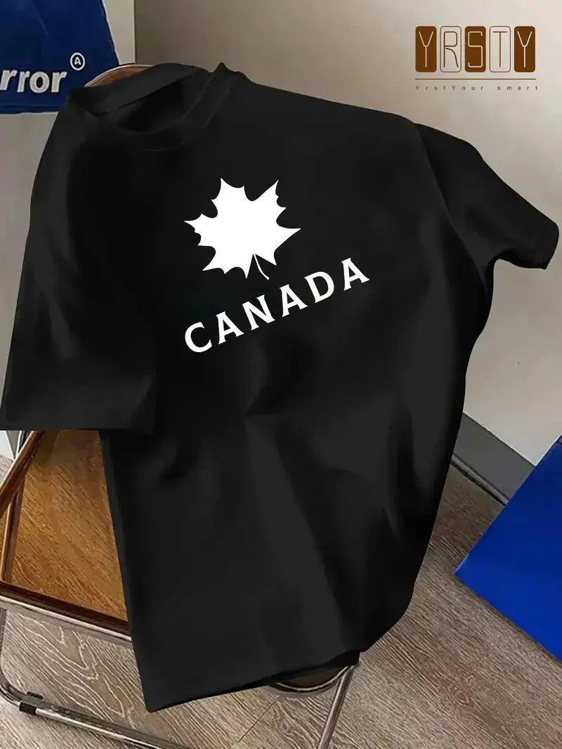 Premium Drop Shoulder T-shirt - Canada - Black
