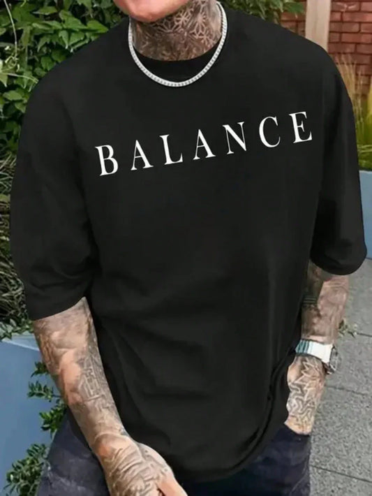 Premium Drop Shoulder T-shirt - Balance- Black