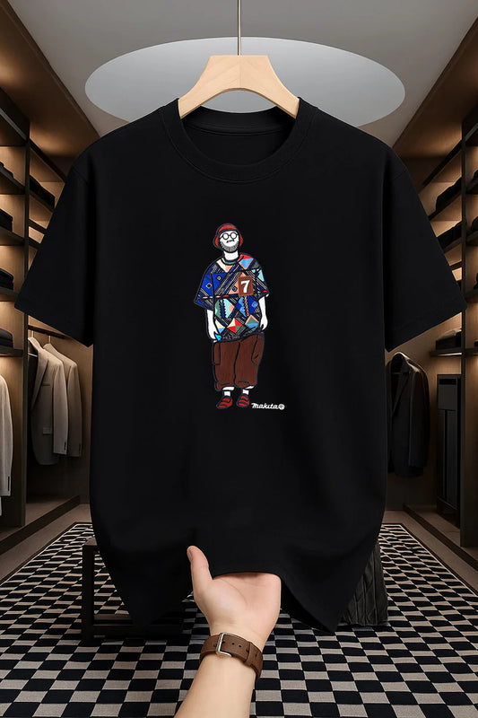 Premium Drop Shoulder T-shirt - Makuta - Black