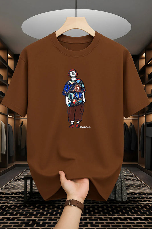 Premium Drop Shoulder T-shirt - Makuta - Coffee