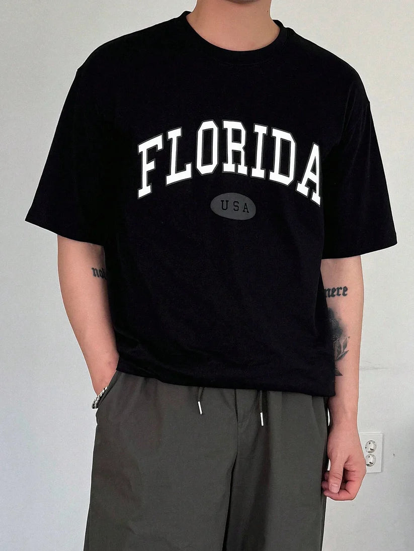 Premium Drop Shoulder T-shirt - Florida - Black