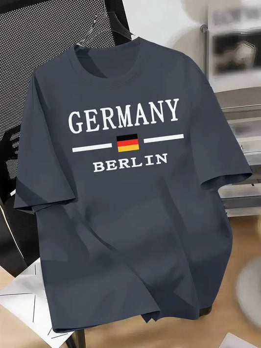 Premium Drop Shoulder T-shirt - Germany Berlin - Silver