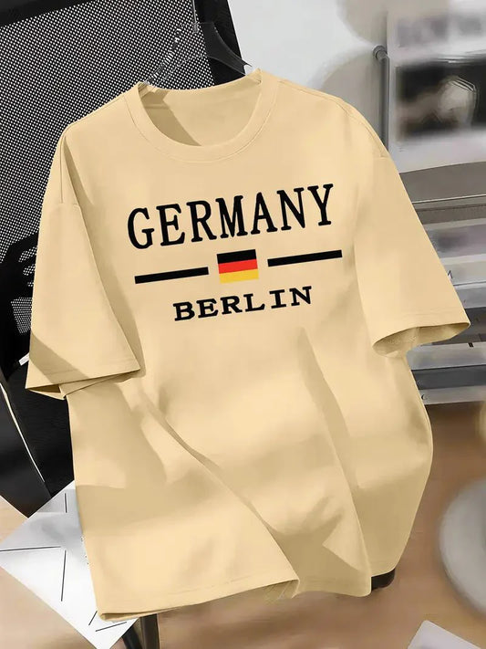 Premium Drop Shoulder T-shirt - Germany Berlin - Beige