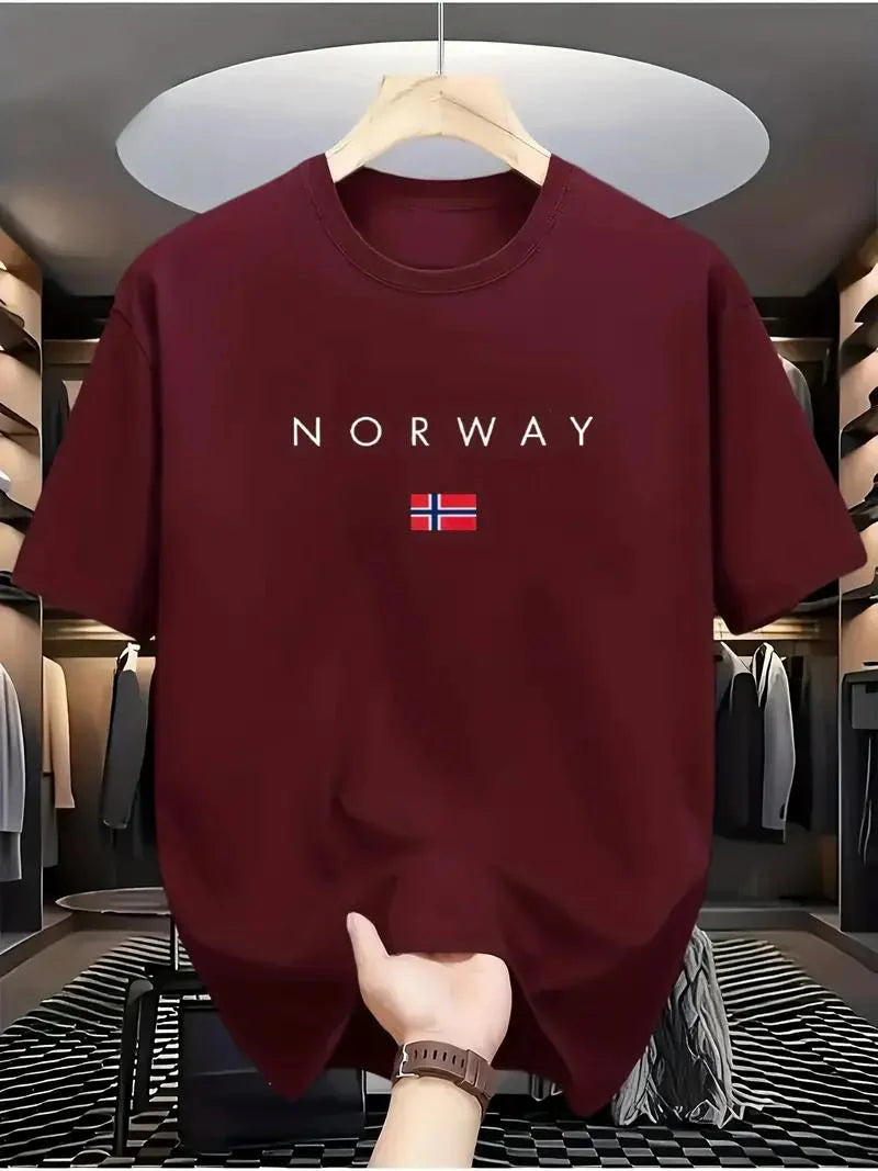 Premium Drop Shoulder T-shirt - Norway - Maroon