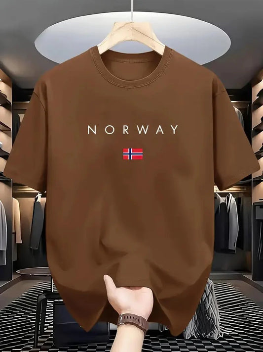 Premium Drop Shoulder T-shirt - Norway - Coffee