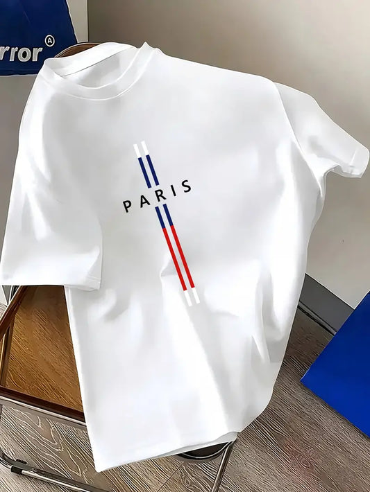 Premium Drop Shoulder T-shirt - Paris - White