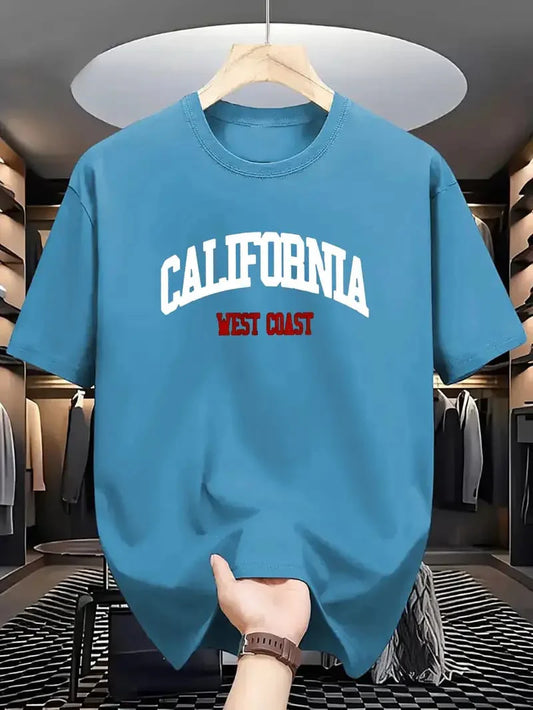 Premium Drop Shoulder T-shirt - California - Petrol Blue