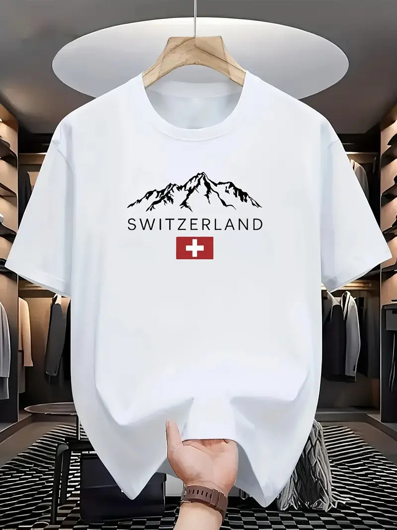 Premium Drop Shoulder T-shirt - Switzerland - White