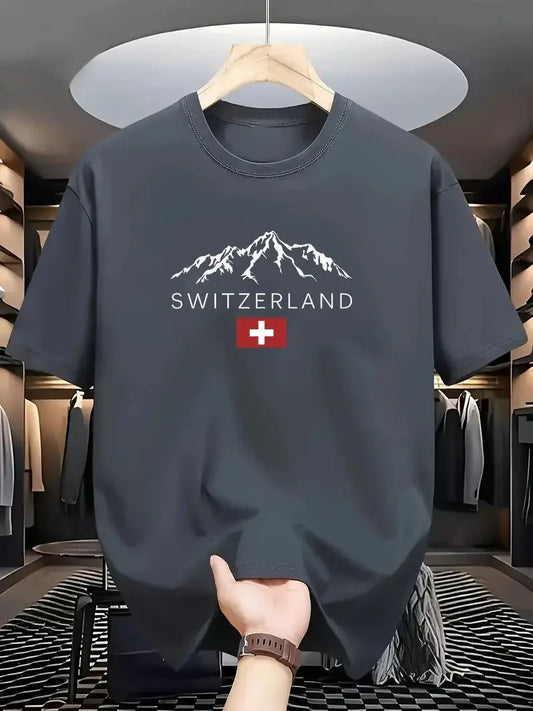 Premium Drop Shoulder T-shirt - Switzerland - Silver